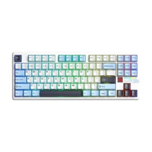 Teclado AULA F87 PRO V2 White/Blue/Purple Star | Vector Switch, Trimode (2.4G + BT+ USB)