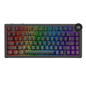 Teclado AJAZZ AK820 V2 PRO | BT 5.1/2.4G White Peach Switch, 8K, (Contour Black)
