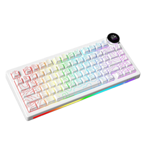 Teclado AJAZZ AK820 V2 PRO | BT 5.1/2.4G White Peach Switch, 8K, (Contour White)